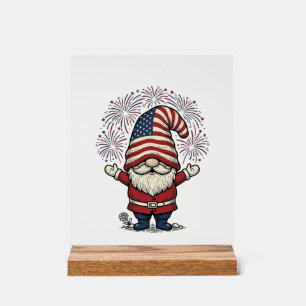 Patriottische Kabouter Vuurwerk Vintage Vector Ont Acryl Bord