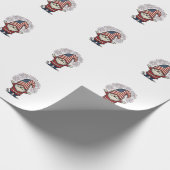 Patriottische Kabouter Vuurwerk Vintage Vector Ont Cadeaupapier (Hoek)
