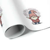 Patriottische Kabouter Vuurwerk Vintage Vector Ont Cadeaupapier (Rol Hoek)