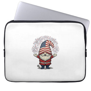 Patriottische Kabouter Vuurwerk Vintage Vector Ont Laptop Sleeve