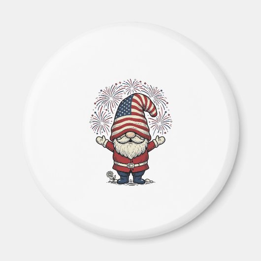 Patriottische Kabouter Vuurwerk Vintage Vector Ont Magneet (Voorkant)
