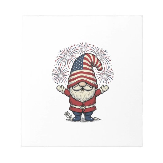 Patriottische kabouter vuurwerk vintage vector ont notitieblok (Voorkant)