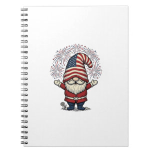 Patriottische kabouter vuurwerk vintage vector ont notitieboek