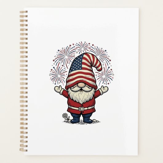 Patriottische kabouter vuurwerk vintage vector ont planner (Voorkant)