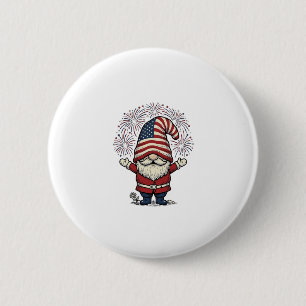 Patriottische Kabouter Vuurwerk Vintage Vector Ont Ronde Button 5,7 Cm