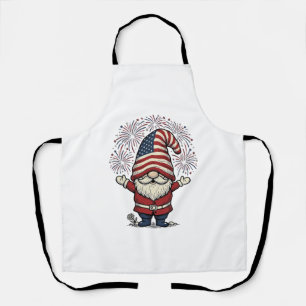 Patriottische kabouter vuurwerk vintage vector ont schort