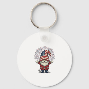 Patriottische Kabouter Vuurwerk Vintage Vector Ont Sleutelhanger