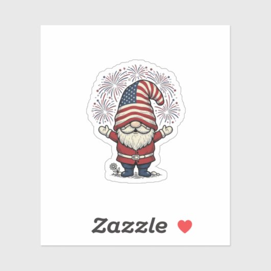 Patriottische Kabouter Vuurwerk Vintage Vector Ont Sticker (Vel)