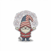Patriottische Kabouter Vuurwerk Vintage Vector Ont Sticker (Voorkant)