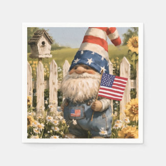 Patriottische kabouterillustratie met Amerikaanse  Servet