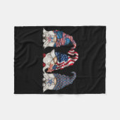 Patriottische kabouters 4 juli grappige kabouterli fleece deken (Voorkant (Horizontaal))