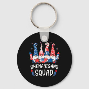Patriottische kabouters 4 juli Shirt Funny Shenani Sleutelhanger