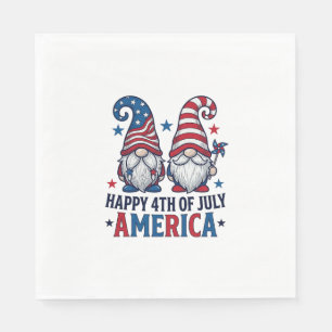 Patriottische kabouters Fijne 4 juli Amerika T-shi Servet