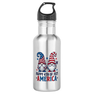 Patriottische kabouters Fijne 4 juli Amerika T-shi Waterfles