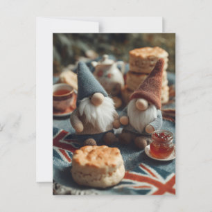 Patriottische kabouters genieten van de Britse aft Briefkaart