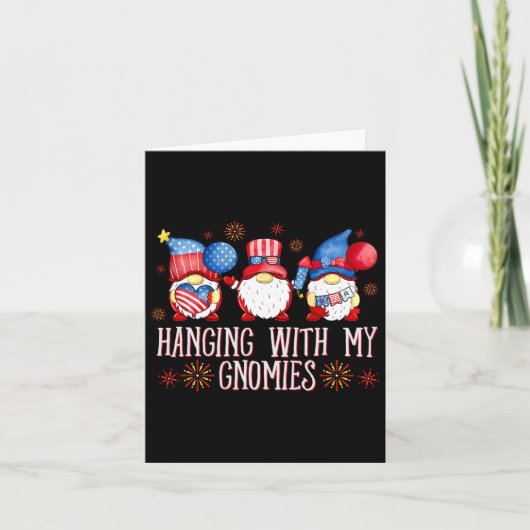 Patriottische kabouters voor 4 juli opknoping met  kaart (Voorkant)