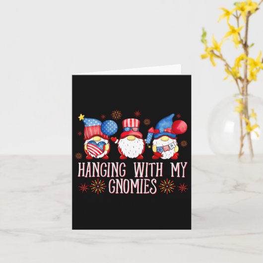 Patriottische kabouters voor 4 juli opknoping met  kaart (Gele Bloem)