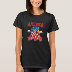 Patriottische Kale Adelaar 4 juli Amerikaanse vlag T-shirt