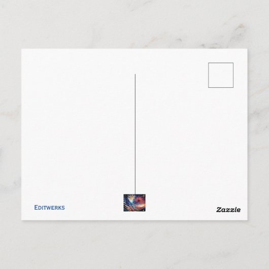 Patriottische Kale Adelaar Juli 4e Briefkaart (Achterkant)