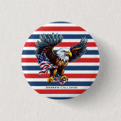 Patriottische Kale Adelaar Vlag Rood Wit & Blauw S Ronde Button 3,2 Cm (Voorkant)