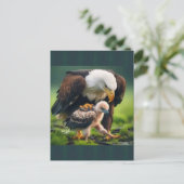 Patriottische Kale Eagle Vaderdag Wildlife Gift Feestdagenkaart (Staand voorkant)