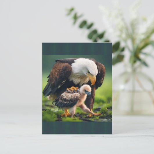 Patriottische Kale Eagle Vaderdag Wildlife Gift Feestdagenkaart (Staand voorkant)