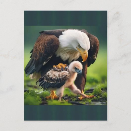 Patriottische Kale Eagle Vaderdag Wildlife Gift Feestdagenkaart (Voorkant)