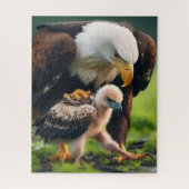 Patriottische Kale Eagle Vaderdag Wildlife Gift Legpuzzel (Verticaal)