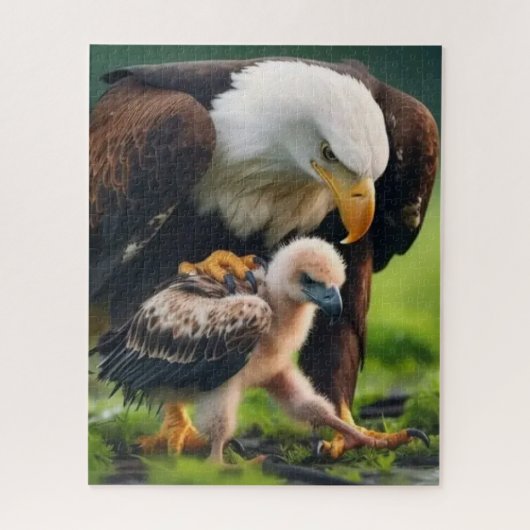 Patriottische Kale Eagle Vaderdag Wildlife Gift Legpuzzel (Verticaal)