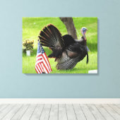Patriottische kalkoen paradeert canvas afdruk (Insitu (Houten vloer))