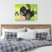 Patriottische kalkoen paradeert canvas afdruk (Insitu (Slaapkamer))