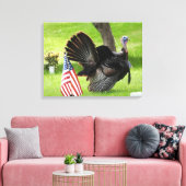 Patriottische kalkoen paradeert canvas afdruk (Insitu (Woonkamer))