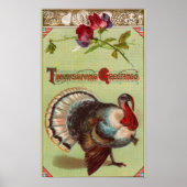 Patriottische kalkoen vintage thanksgiving poster (Voorkant)