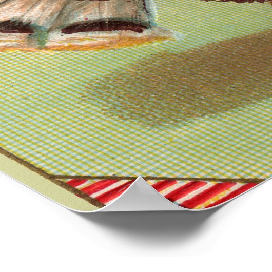 Patriottische kalkoen vintage thanksgiving poster (Hoek)