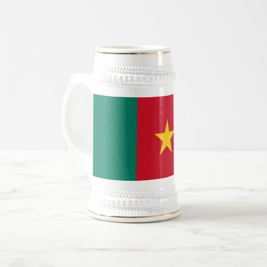 Patriottische Kameroense vlag Bierpul (Voorkant links)