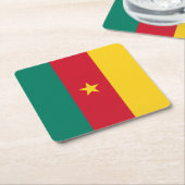 Patriottische Kameroense vlag Kartonnen Onderzetters (Schuin)