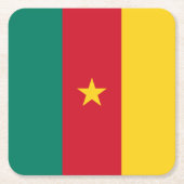 Patriottische Kameroense vlag Kartonnen Onderzetters (Voorkant)