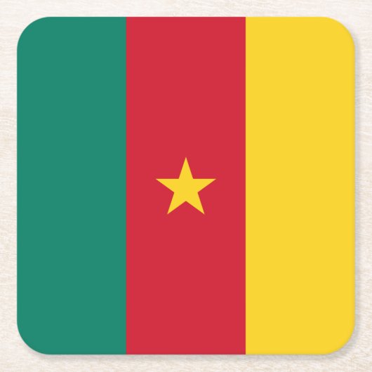 Patriottische Kameroense vlag Kartonnen Onderzetters (Voorkant)