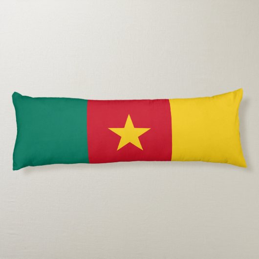 Patriottische Kameroense vlag Lichaamskussen (Achterkant)