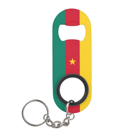 Patriottische Kameroense vlag Mini Flessenopener (Voorkant)