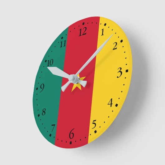 Patriottische Kameroense vlag Ronde Klok (Hoek)