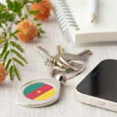 Patriottische Kameroense vlag Sleutelhanger (Zijkant)