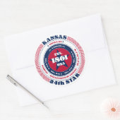 Patriottische Kansas Circle Design Sticker (Envelop)