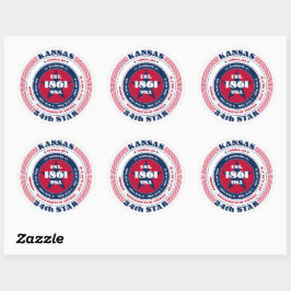 Patriottische Kansas Circle Design Sticker