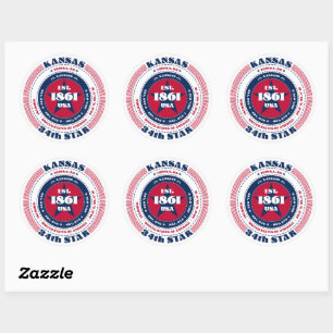 Patriottische Kansas Circle Design Sticker
