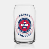 Patriottische Kansas Typography Drinkware Set Blikvorm Glas (Achterkant)