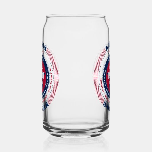 Patriottische Kansas Typography Drinkware Set Blikvorm Glas (Links)