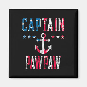 Patriottische kapitein Pawpaw vintage Amerikaanse Magneet