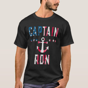 Patriottische Kapitein Ron US Vlag 4th van juli Va T-shirt