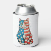 Patriottische Kat 4 juli 250ste Verjaardag Blikjeskoeler (Blikje Voorkant)